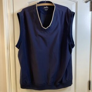 Ashworth Weather Systems Vest Mens XL Navy Blue Water Resistant Golf Pullover